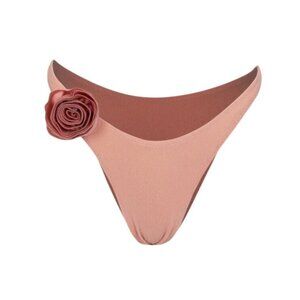 SAME Los Angeles Rosette 90s Bikini Bottoms in Faux Suede Blush